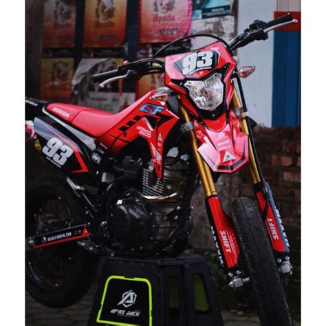 Jual Decal Stiker Crf 150 L Full Body Warna Merah Hitam Keren Shopee