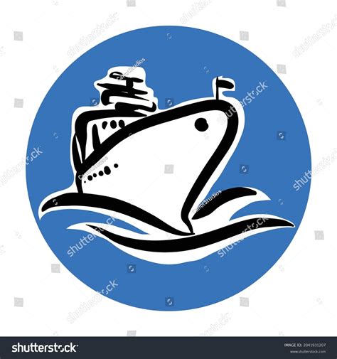 Ship Logo Line Art Vector Illustration Stock Vector (Royalty Free ...