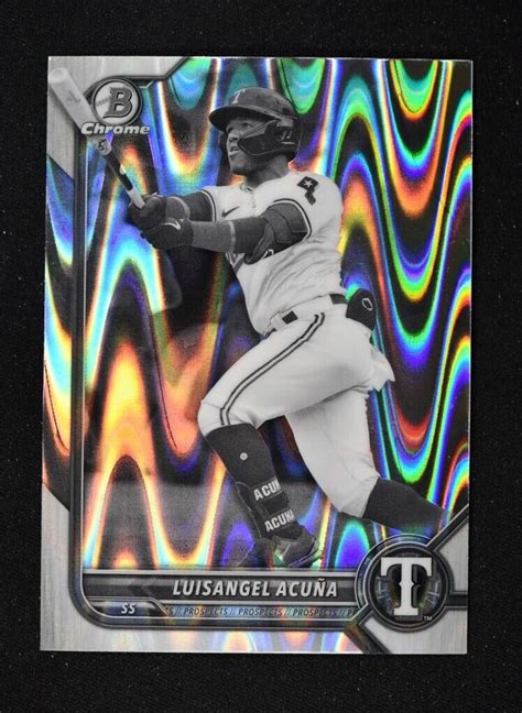 2022 Bowman Draft Chrome Black White RayWave BDC 159 Luisangel Acuña