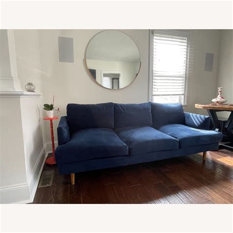 West Elm Ink Blue Haven Loft Sofa AptDeco