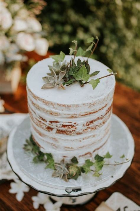 Rustic Greenery Wedding Cake Naked Wedding Cakes Wedding Cakes