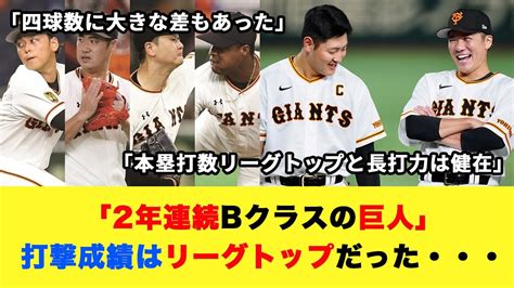 【巨人】「2年連続bクラスの巨人」打撃成績はリーグトップだった・・・野球 巨人 巨人ニュース Youtube