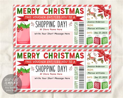 Shopping Spree Certificate Template