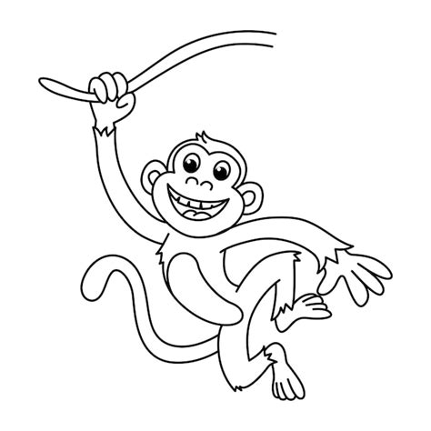 Personagens de desenho animado de macaco engraçado ilustração vetorial