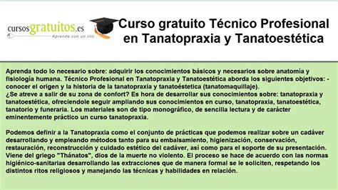 Aprende Tanatopraxia Sin Coste Alguno Con Nuestro Curso Gratis