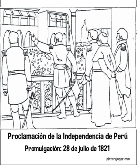 Colorear Dibujos De La Independencia Y Símbolos Patrios De Perú