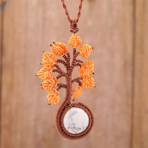 Collier Macramé Arbre de Vie en Pierres Naturelles La boutique bohème