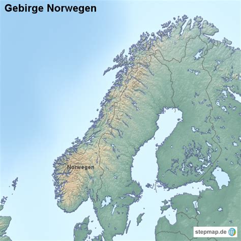 Stepmap Gebirge Norwegen Landkarte F R Norwegen