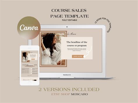 Sales Page Template Canva I Website Landing Page Template For Canva I