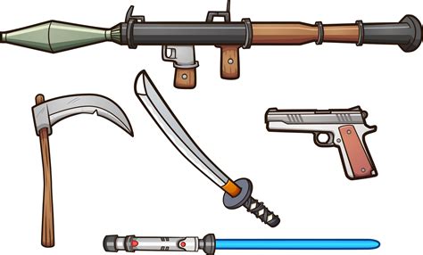 Assorted cartoon weapons 3452642 Vector Art at Vecteezy