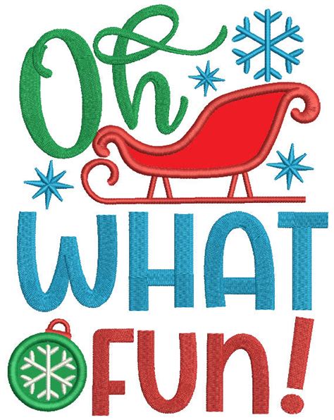 Oh What a Fun Christmas Applique Machine Embroidery Design Digitized P ...