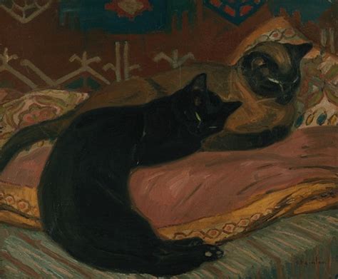 Deux chats couchés sur un canapé by Théophile Alexandre Steinlen Artvee