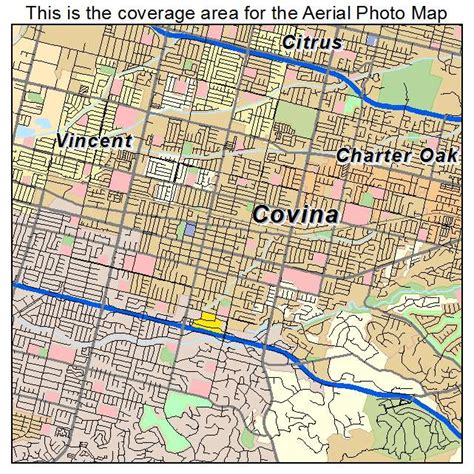 Aerial Photography Map of Covina, CA California