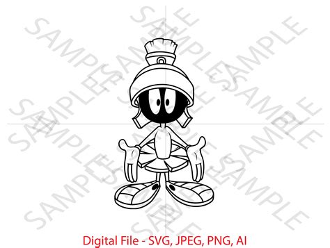 Marvin Martian Outline Looney Tunes Looney Tunes Svg Marvin Martian