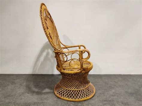 Vintage Wicker Peacock Chair 1970s At 1stdibs