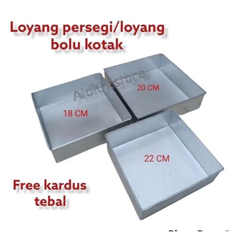 Jual LOYANG KOTAK PERSEGI LOYANG KOTAK SUSUN 3 LOYANG BOLU GULUNG