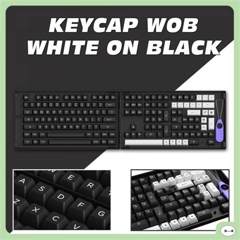 B Keycap Akko White On Black Wob Pbt Double Shot Asa Profile N T