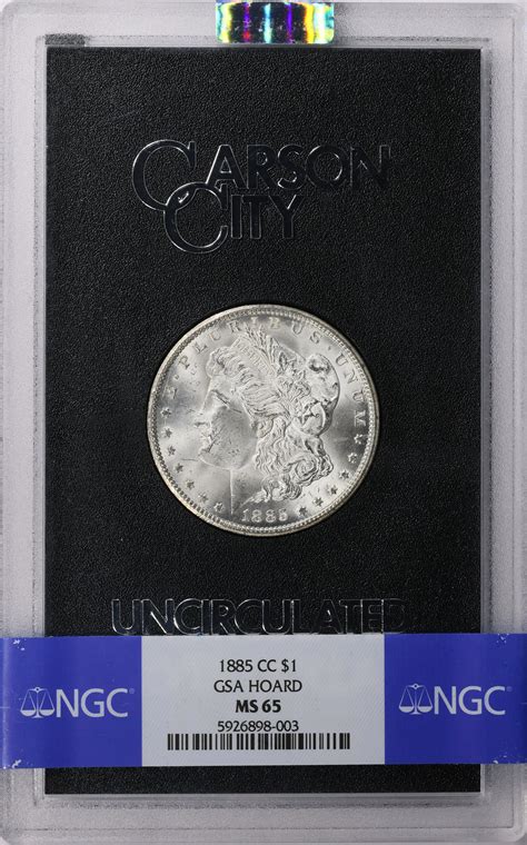 1885 CC Morgan Silver Dollar GSA Hoard NGC MS 65 GSA Holder With GSA