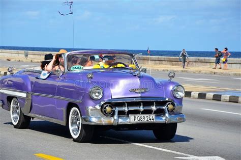 Malecon In Havana With American Car Cuba Editorial Image Image Of