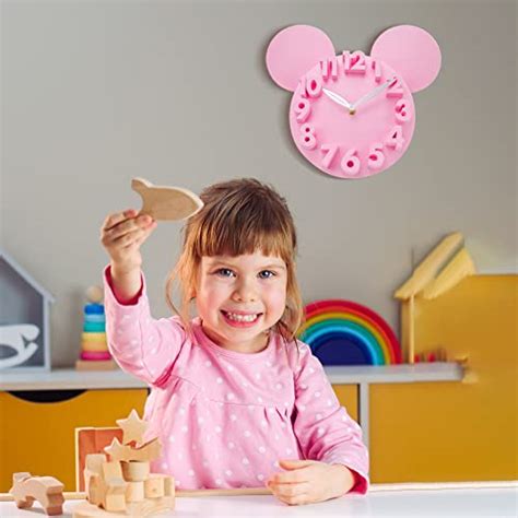 Lafocuse Horloge Murale D En Forme De Souris Rose Pour Chambre D