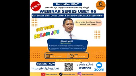 Webinar Series UBeT 6 Kiat Sukses Bikin Cover Letter Serba Serbi