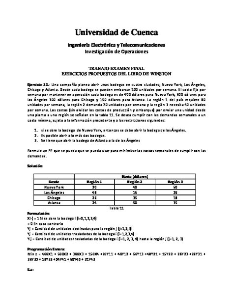 Ejercicios Investigacion De Operaciones Pdfcoffee