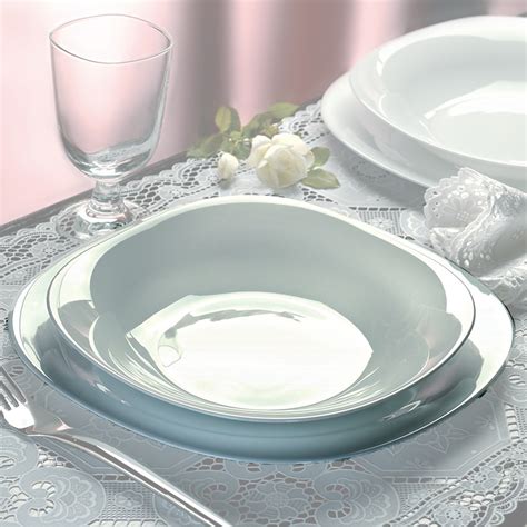 Bormioli Rocco Parma 18 Pcs Dinner Service Set Opal Glass Tableware