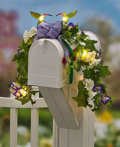 Themed Solar Mailbox Swags Mailbox Decor Solar Mailbox Flower Lights