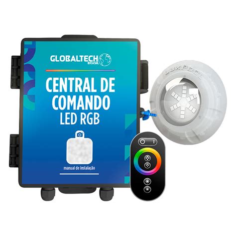 Kit 1 Led Piscina RGB 9W Central Controle Touch Luxpool