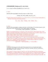 Problem Set 2 With Solutions Organometallic Chemistry CHEM 608