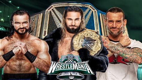 Seth Rollins Vs CM Punk Vs Drew McIntyre World Heavyweight Title