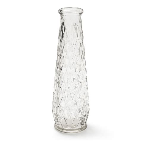 Bellatio Design Vaas Transparant Van Glas Ruitjes X Cm