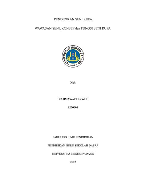 Makalah Seni Rupa Seni Budaya Pendidikan Seni Rupa Wawasan Seni