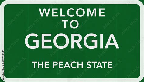 Welcome to Georgia USA Road Sign Stock Illustration | Adobe Stock