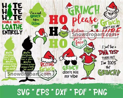 Grinch Svg Bundle Grinch Svg Christmas Svg Grinch Face