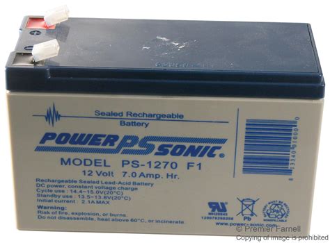 Ps F Powersonic Rechargeable Battery V Lead Acid