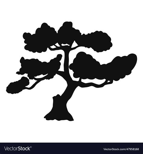 Bonsai tree silhouette Royalty Free Vector Image