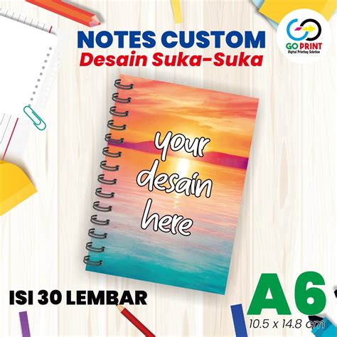 Jual Notebook Custom A Spiral Block Note Custom Catatan Souvenir