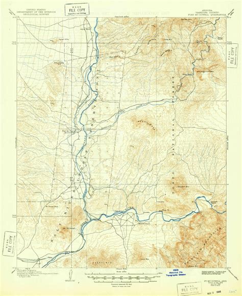 Fort McDowell Arizona 1906 1948 USGS Old Topo Map Reprint 15x15 AZ