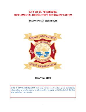 Fillable Online City Of St Petersburg Supplemental Firefighter S