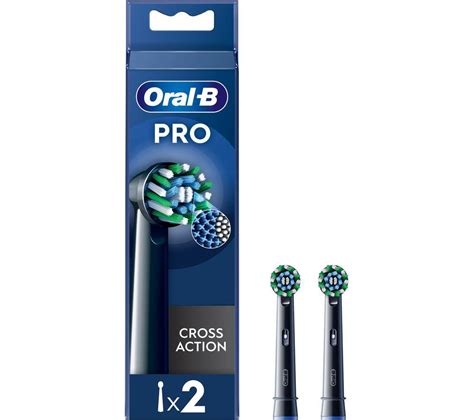 ORAL B CrossAction X Filaments Replacement Toothbrush Head Pack Of 2 Black