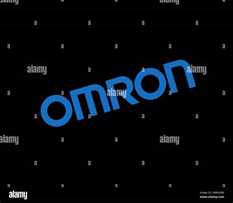 Omron, rotated logo, black background Stock Photo - Alamy