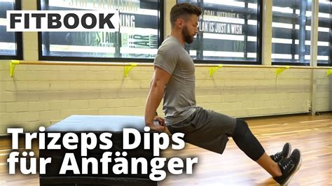 Trizeps Dips lernen mit Erik Jäger Oberarmtraining FITBOOK YouTube