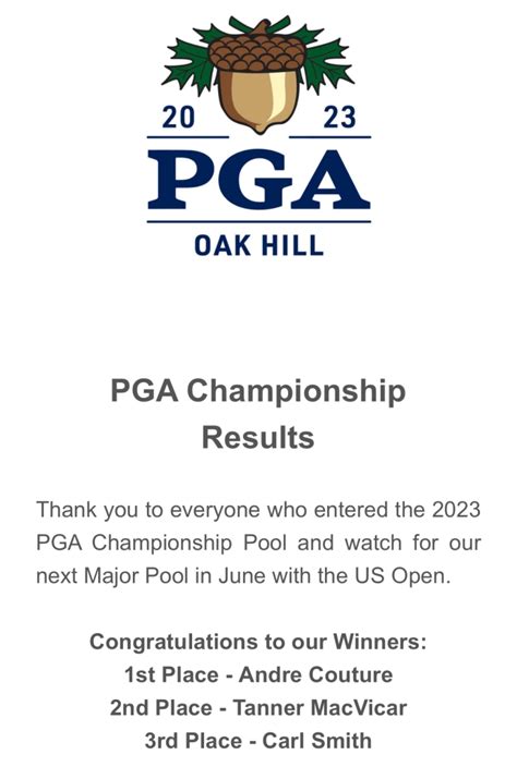 2023 PGA Championship pool winners - Selkirk Golf Course and Country Club