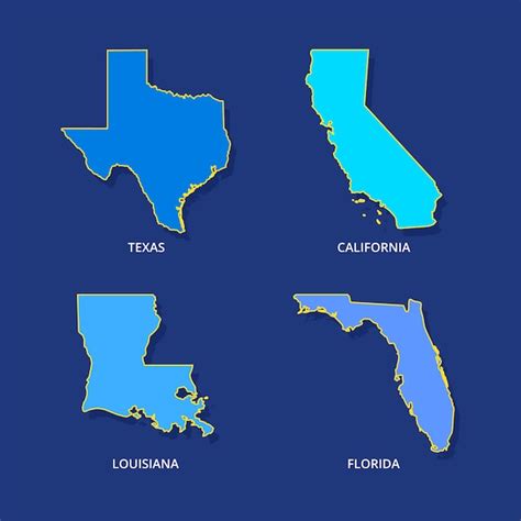 Free Vector | Flat design usa states outline map