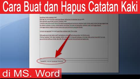 Cara Membuat Dan Menghapus Catatan Kaki Di Word 2007 Youtube