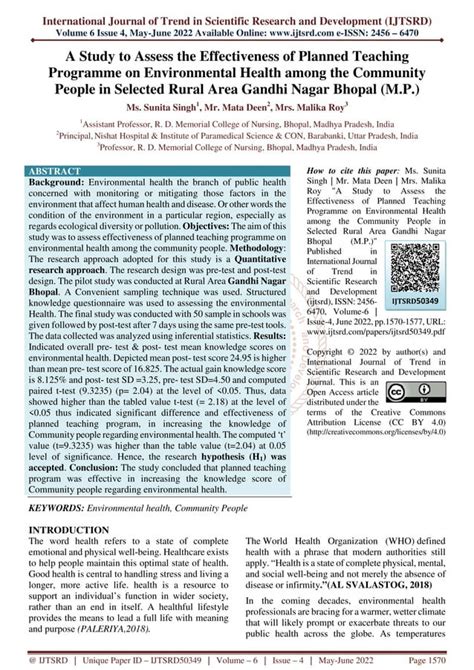 A Study To Assess The Effectiveness Of Planned Teaching Programme On