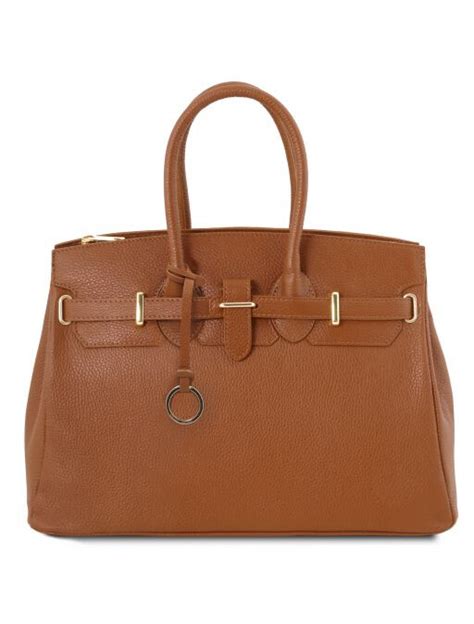 Geanta Coniac Din Piele Naturala Tuscany Leather Model Tl Bag