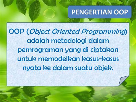 Object Oriented Programming Pem Rograman Berorientasi Objek Ppt