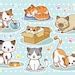 Cute Cat Clipart Kitten Sticker Pussycat Vector Kawaii Chibi